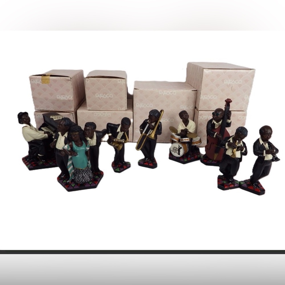 Vintage (Like New in Box) Enesco “All That Jazz” Porcelain Figurine Set [F544]